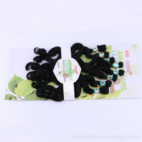 artifical hair weft body wave 8pc in one pack angel curl classic heat resistant loose wave 200g best Synthetic Hair Weaving